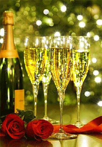 С новым 2013 годом красные новогоние розы шампанское бытылка с шампанским брызги шампанского скачать бсплатно красивую анимацию анимацию