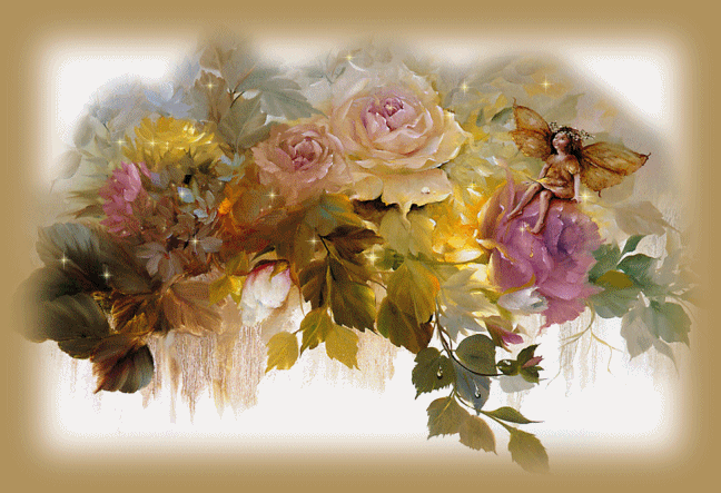 Анимация Цветы огромный букет роз всех цветов