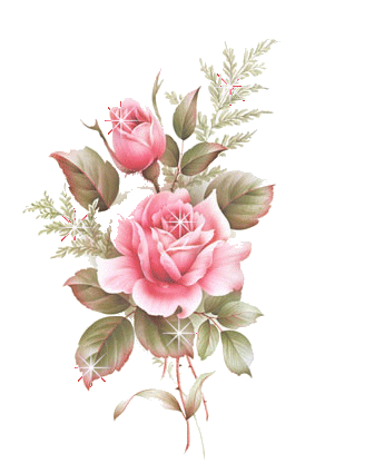 Цветы анимация,букет розовых роз для девушки