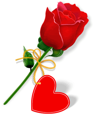 Любовь Анимация красивая красная роза с сердечком